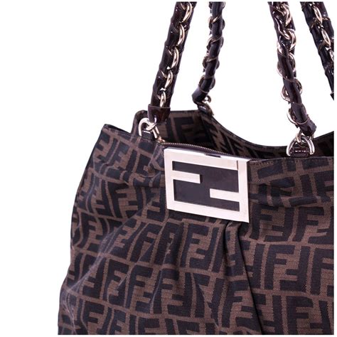 fendi tobacco zucca canvas shoulder bag|fendi bag authentication.